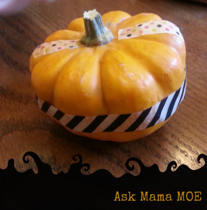 Washi taped Halloween pumpkin