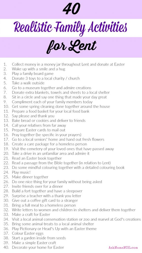 Realistic Family Activities for Lent - Ask Mama MOE